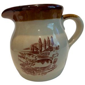 HIMARK Gourmet Kitchen‎ Pigs in a Pen Pitcher 6" Tall, Brown and Tan Pottery